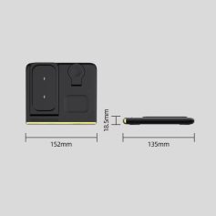 Wireless charging station with portable power bank for smart devices, compact design, and multi-device compatibility. Ideal for convenient on-the-go charging solutions.