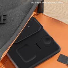 Portable electronic accessories storage case for travel and organization, ideal for carrying chargers, power banks, and gadgets securely.
