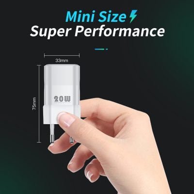 Mini size LED charger for optical devices, compact and high performance, 20W power output, ideal for portable ophthalmic and optometry equipment.