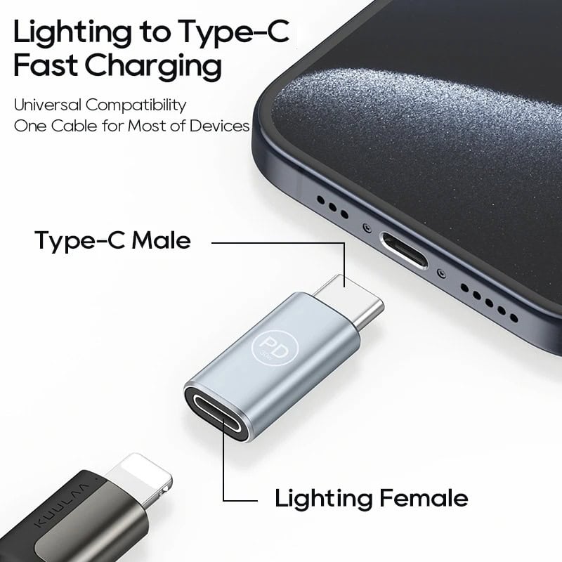 Type-C fast charging cable with universal compatibility for various devices, featuring a sleek design and secure connections.