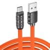 High-speed USB-C to USB-A charging cable for smartphones and devices, durable orange cords with reinforced connectors for fast data transfer and reliable charging, Monalisa Store.