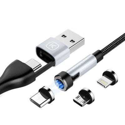 USB-C magnetic charging cable for optometry devices, compatible with iPhone and Android smartphones, fast charging, durable design, ideal for eye care professionals and optical shop use.