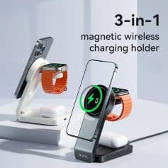 High-quality magnetic wireless charging holder compatible with Apple Watch and smartphones, ideal for Monalisa Store's tech accessories.