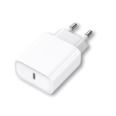 Fast charging USB-C power adapter for modern smartphones and devices.