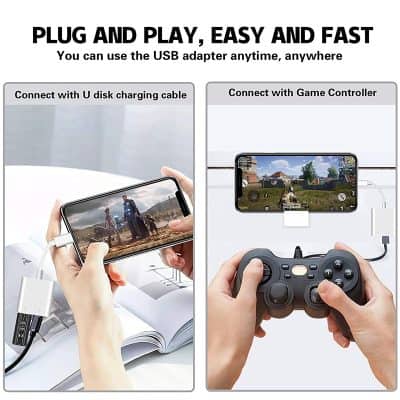 USB gaming controller and mobile game setup for easy and fast play, compatible with Monalisa Store optical accessories and electronics, ideal for gaming enthusiasts.