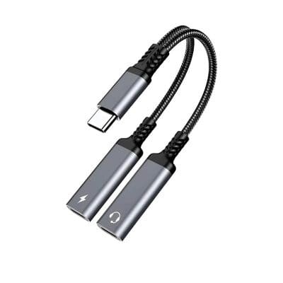 USB-C to 3.5mm headphone jack adapter, compatible with smartphones and tablets for seamless audio connection. High-quality, durable design for on-the-go convenience.
