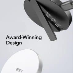 Wireless charging pad with award-winning modern design, compatible with various smartphones, offered by Monalisa Medical store.