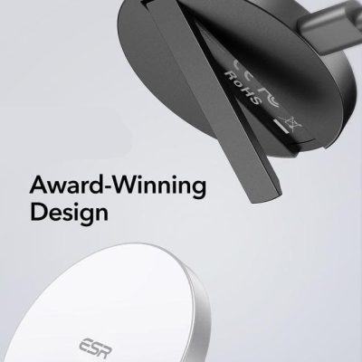 Wireless charging pad with award-winning modern design, compatible with various smartphones, offered by Monalisa Medical store.
