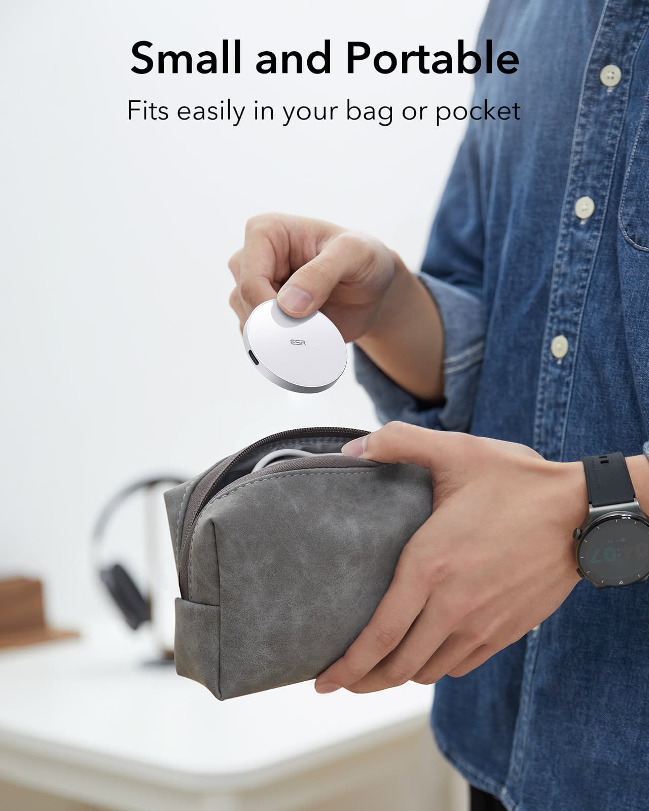 Wireless portable device for optical and eye care, small and lightweight for convenience.