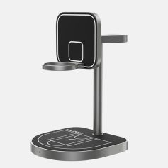 Wireless charging station with basketball court design for mobile devices. Perfect for sports-themed spaces, offering convenient charging for smartphones and tablets in a stylish, modern look.