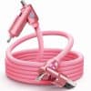 Pink LED USB charging cable with built-in LED indicator for electronic devices, compatible with smartphones and gadgets.