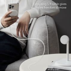 Wireless phone charging stand with extra-long 5 ft cable for convenience and freedom of movement - Monalisa Store at MonaLisaMedikal.com.