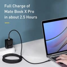 Fast charging for Mate Book X Pro in about 2.5 hours, compatible with Monalisa Medical store's tech accessories and laptop accessories.
