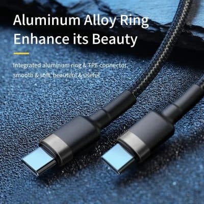 Aluminum alloy USB-C charging cables with TPE connectors for durable and stylish device charging.
