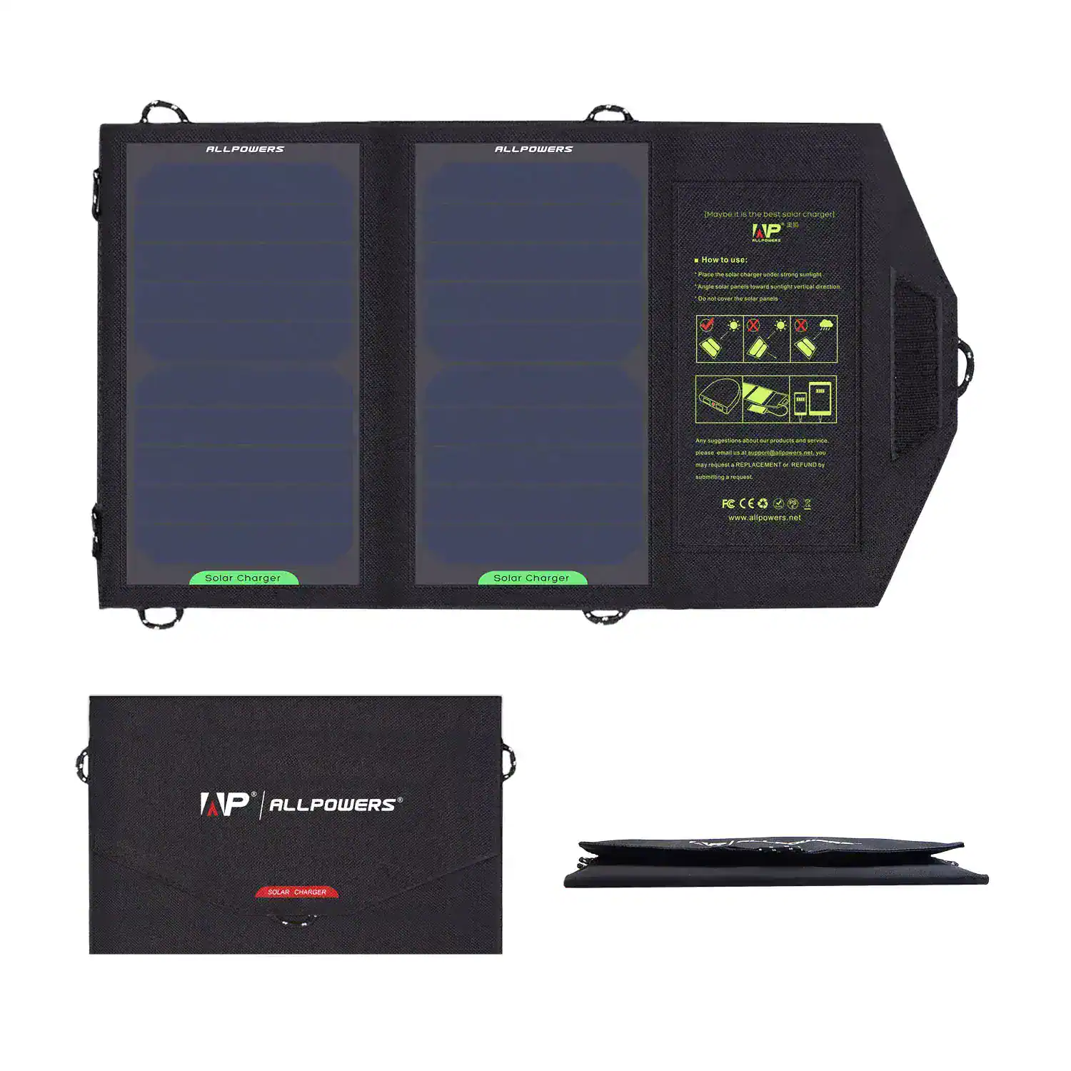 Rechargeable solar power bank with dual solar panels for portable energy solutions, ideal for outdoor activities, emergency backup, and eco-friendly power needs.