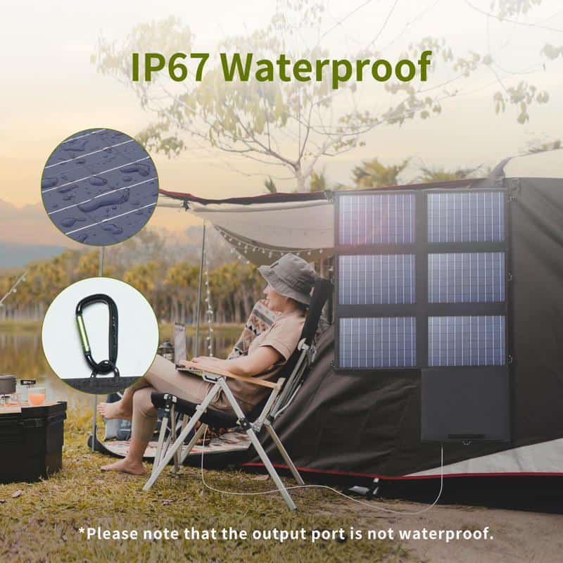 Waterproof solar generator camping power station, portable solar power station for outdoor use, Monalisa Store solar energy system for camping and outdoor activities, high-capacity solar power generator with waterproof design, relevance: high for outdoor, solar power, and portable energy solutions.