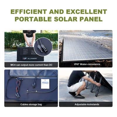 Portable solar panel for energy efficiency, solar power, renewable energy, outdoor solar solution, eco-friendly energy source.