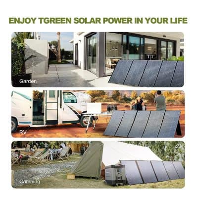 Solar panel installation for garden, RV, and camping applications at Monalisa Medical store.