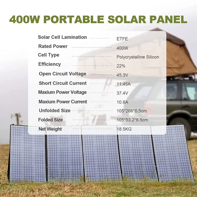 400W portable solar panel for sustainable energy solutions at Monalisa Store.
