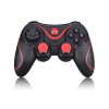 Wireless gaming controller with ergonomic design and colorful buttons for PlayStation and PC gaming.