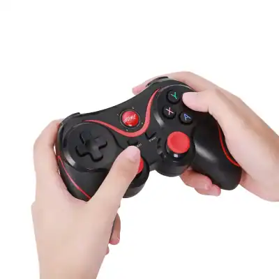 Wireless gaming controller with ergonomic design, colorful buttons, and responsive joystick, ideal for PlayStation gaming enthusiasts and casual players seeking enhanced gameplay experience.