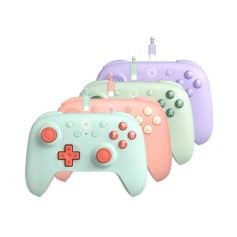 Colorful gaming controllers in pastel shades for kids and adults, ideal for gaming and entertainment.