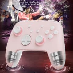Vibration function gaming controller with immersive vibration technology for enhanced gaming experience, featuring ergonomic design and responsive buttons.