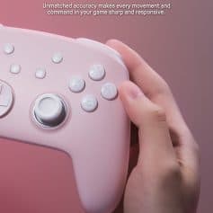 Gaming controller with precise control buttons and responsive thumbstick for immersive gameplay.