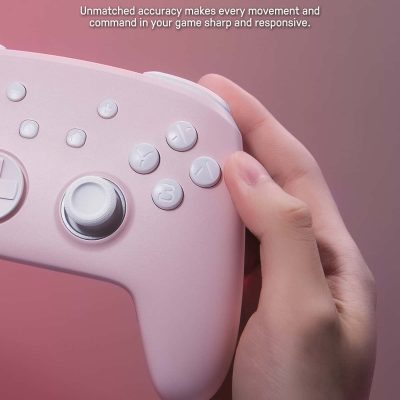 Gaming controller with precise control buttons and responsive thumbstick for immersive gameplay.