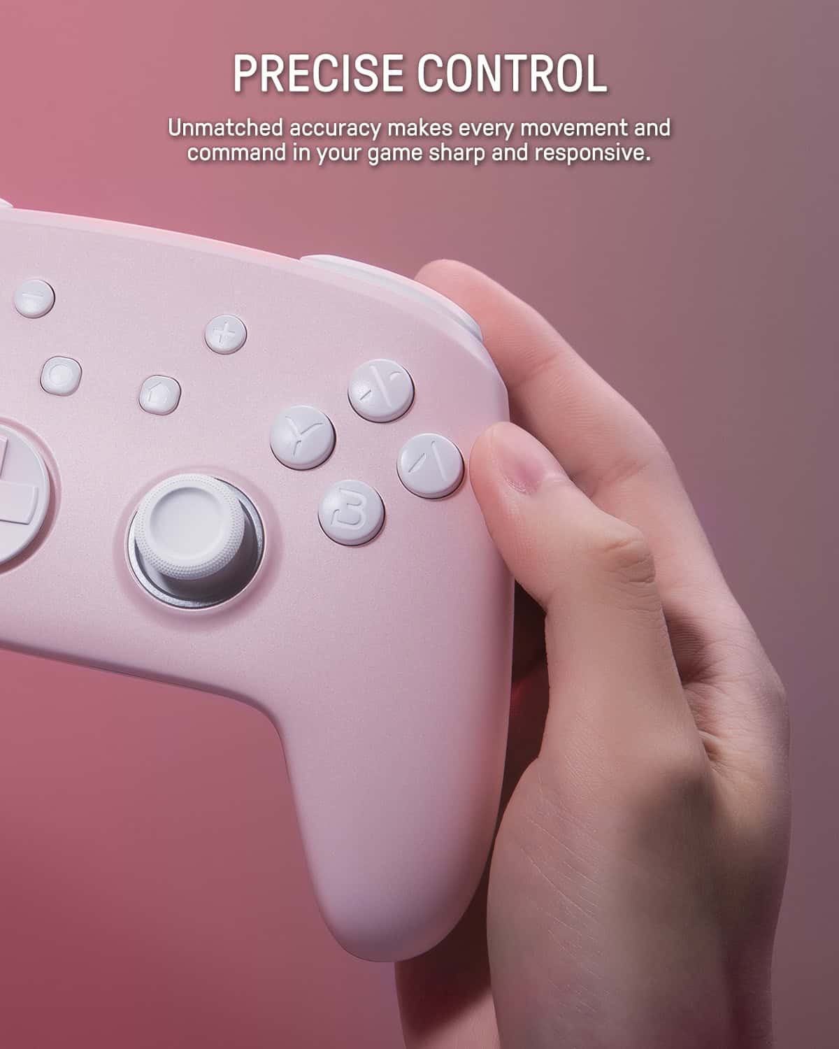 Gaming controller with precise control buttons and responsive thumbstick for immersive gameplay.