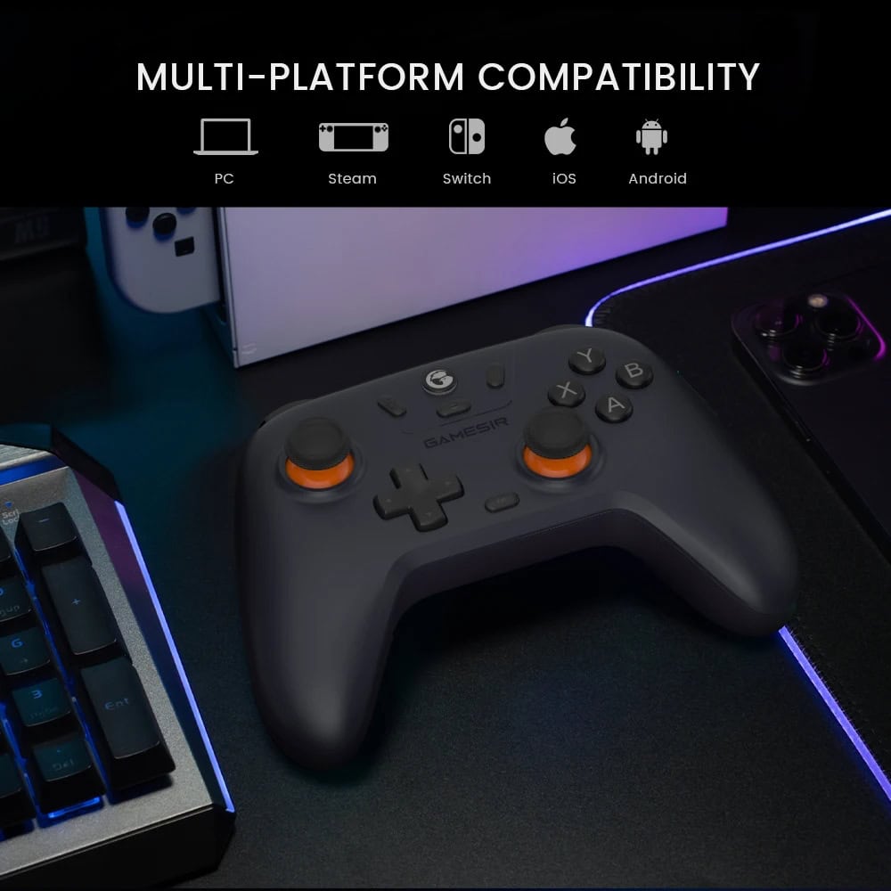 Game controller for multi-platform compatibility with PC, Steam, Switch, iOS, and Android devices. Best gaming accessories available at Monalisa Store.