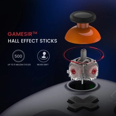 GAMESIR Hall Effect Stick for gaming controllers, durable with up to 5 million cycles, precision for FPS and console gaming.