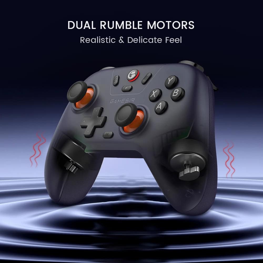 Wireless gaming controller with dual rumble motors, ergonomic design, and responsive buttons for a realistic gaming experience. Perfect for console gaming enthusiasts.