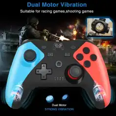 High-quality gaming controller with dual motor vibration, perfect for shooting and racing games, compatible with consoles, ergonomic design, enhances gaming experience, Monalisa Store.