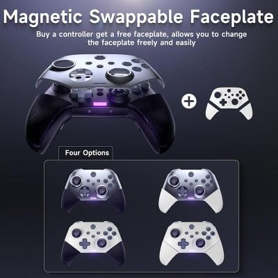 Controller with magnetic swappable faceplates, customizable gaming controller, compatible with various faceplate options, enhances gaming experience, easy to change faceplates, Monalisa Store gaming accessories, durable and stylish game controller for enthusiasts.