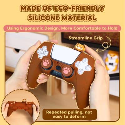 Made of eco-friendly silicone material, soft and durable for kids' gaming controllers, perfect for extended use; ergonomic design ensures comfortable grip for long gaming sessions.
