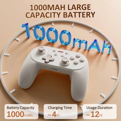 Extended life battery for electronic devices, 1000mAh high-capacity rechargeable power bank for longer usage. Ideal for portable gaming, smartphones, and tech gadgets.