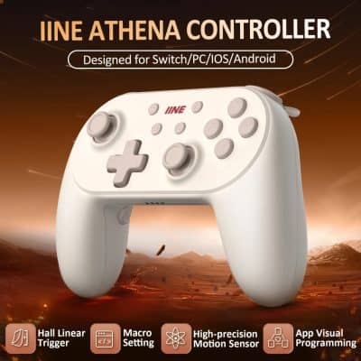 IINE Athena Controller for Switch, PC, iOS, Android – Gaming controller with high-precision motion sensor and macro setting. Designed for seamless gameplay and app visual programming.