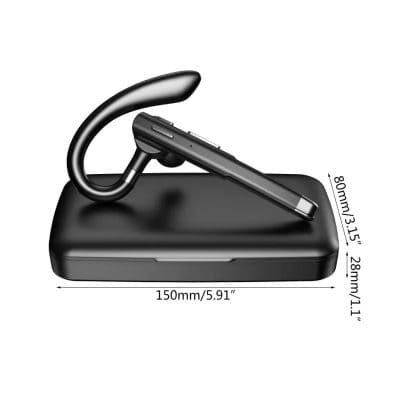 Wireless Bluetooth headset with charging dock, compact and portable design, ideal for hands-free calls and music listening, perfect for active and on-the-go lifestyles.