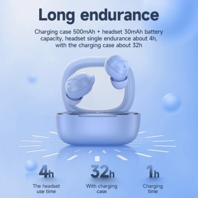 Wireless earbuds charging case with low latency and extended battery life for optimal listening experience. Ideal for travel, workouts, and daily use, featuring quick charging and long-lasting performance.