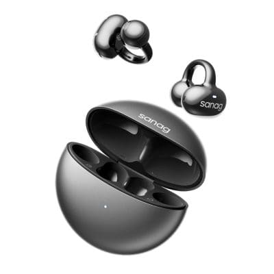 Wireless earbuds with charging case, black, premium audio, Bluetooth compatibility, perfect for sports and travel.