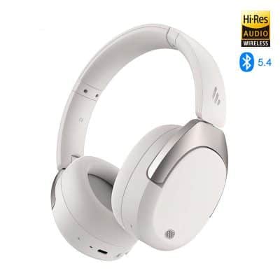 Wireless white over-ear headphones with Hi-Res audio, Bluetooth 5.4, perfect for premium sound quality and comfort. Ideal for audiophiles and everyday listening.