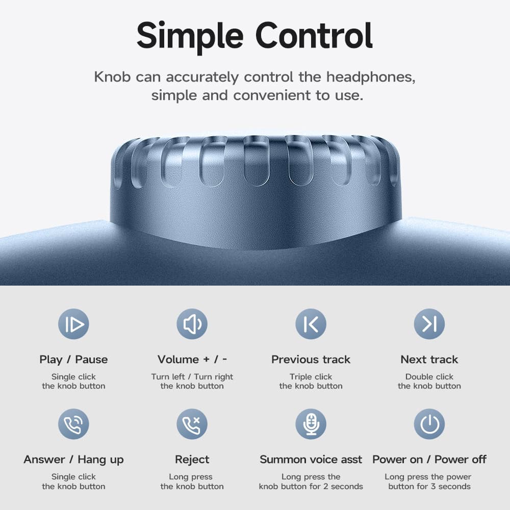 Wireless Bluetooth headphone control knob for easy volume adjustment and track management at Monalisa Store.