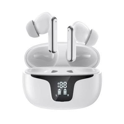 Wireless Bluetooth Earbuds with Charging Case, True Wireless Earphones, Noise Cancelling, Sweatproof, for Sports and Travel, Compatible with iPhone and Android Devices.
