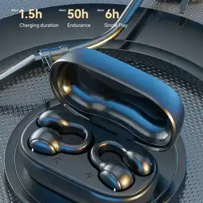 Wireless earbuds with charging case for convenience and quality sound at Monalisa Store.