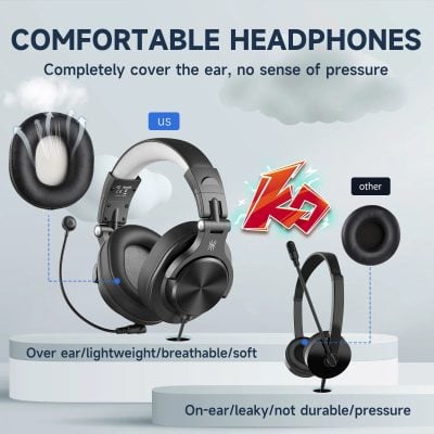 Wireless headphones at Monalisa Store featuring lightweight, breathable over-ear design for comfort and on-ear, leakier options. Perfect for listening without pressure or discomfort.