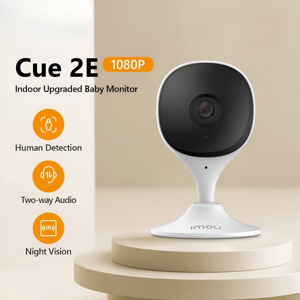 High-quality indoor baby monitor with human detection, 1080P video, two-way audio, and night vision, ideal for monitoring children and ensuring home security.