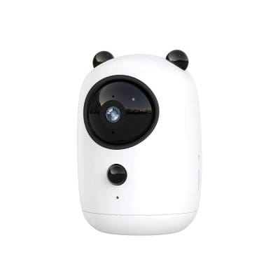 High-tech camera device with panda ear design, ideal for security and monitoring, featuring advanced imaging capabilities perfect for smart home or business surveillance.
