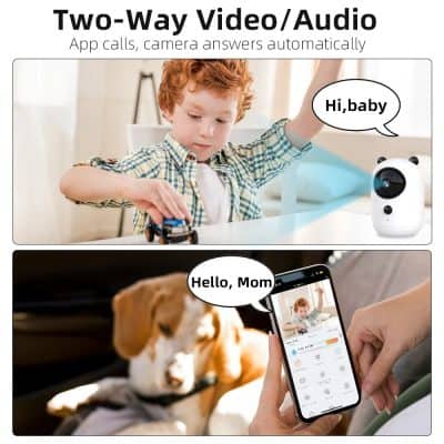 Wireless baby monitor with two-way audio, video, and camera for remote parenting safety and security at Monalisa Store.