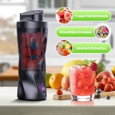 Blender with mixed berries and fruits - Monalisa Store, health-focused smoothie maker for frozen refreshments, nutrient extraction, and smoothies & shakes.